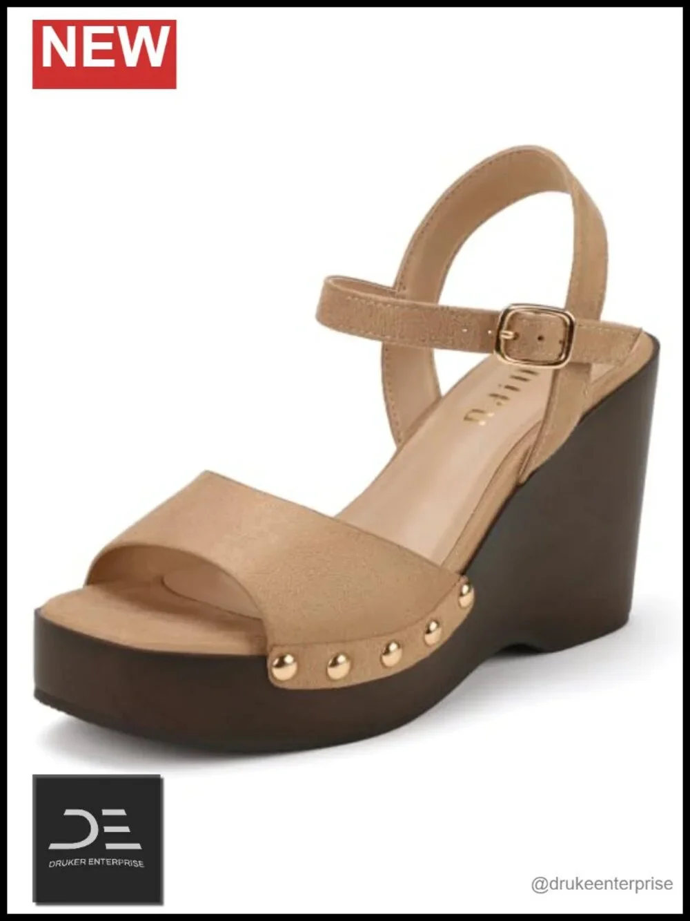Womens Platform Wedge Sandals Square Open Toe Ankle Strap Summer Dressy